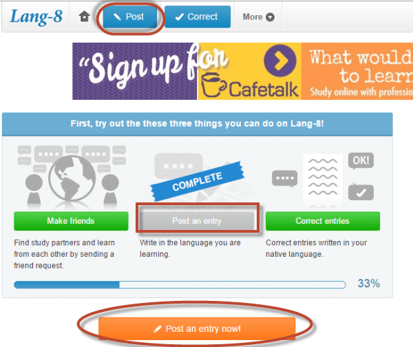 Trang web học tiếng Anh Lang-8