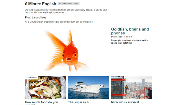 6 Minute English trên BBC