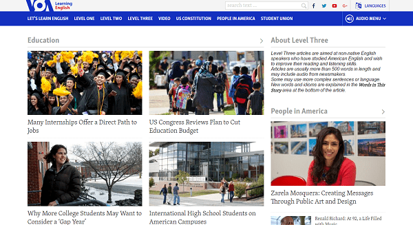 Giao diện Level Three của VOA