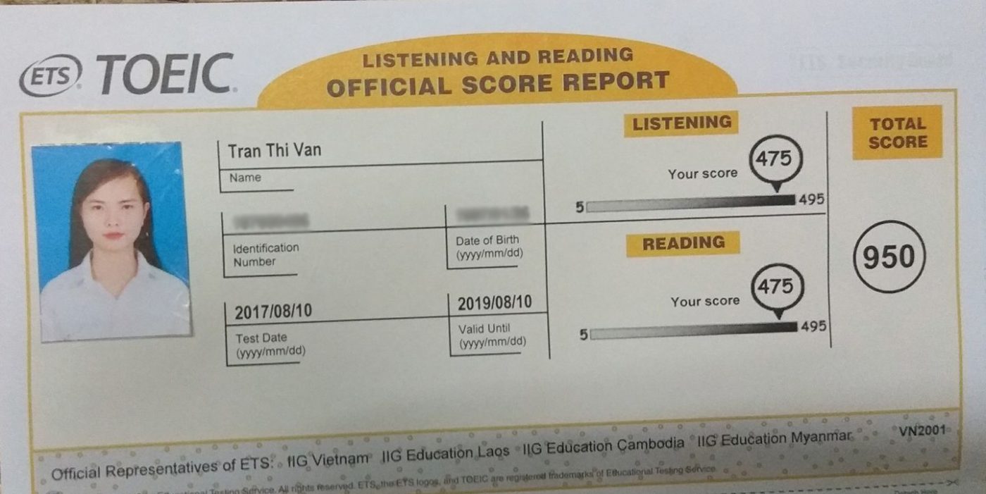 chứng chỉ tiếng anh toeic