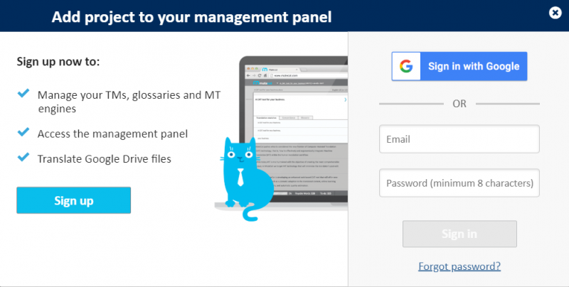 Dịch tiếng Anh miễn phí với MateCat