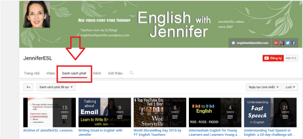 Kênh video của JenniferESL