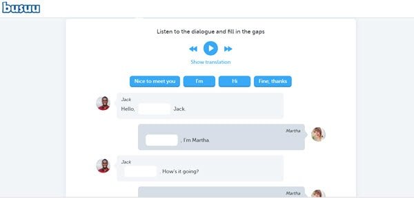 Ứng dụng Busuu luyện viết tiếng Anh