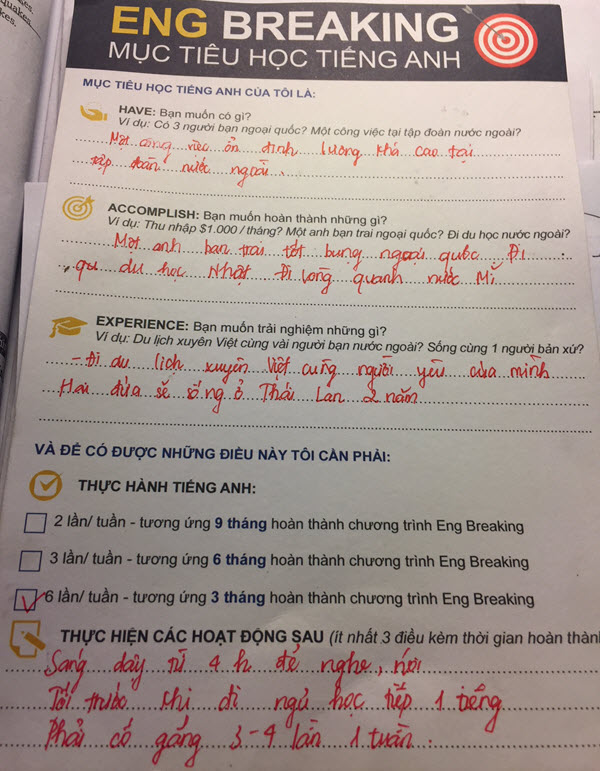 mục tiêu học tiếng anh