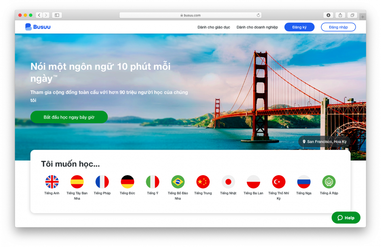 trang web học tiếng anh với người nước ngoài Busuu