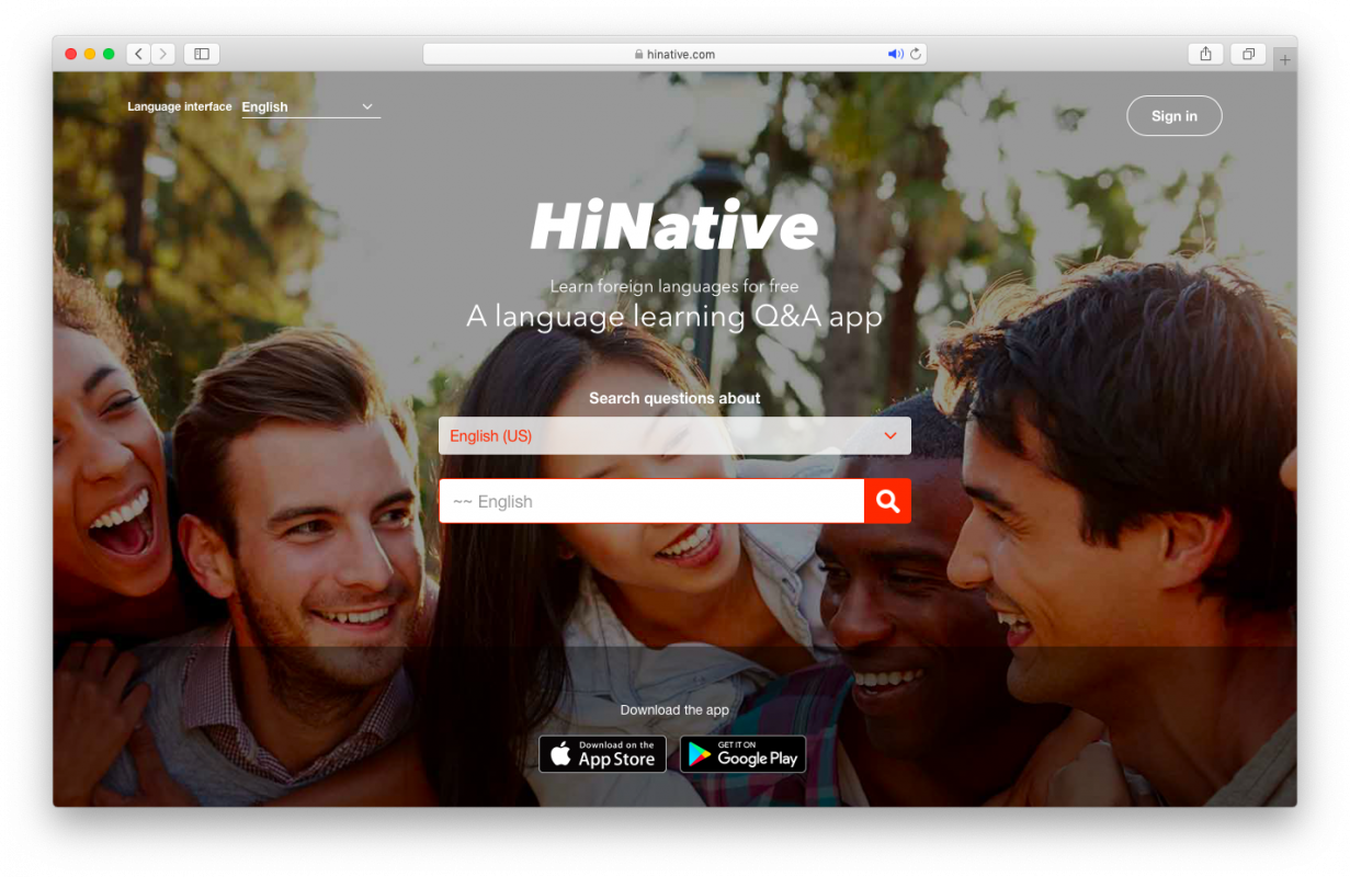 trang web học tiếng anh với người nước ngoài hinative