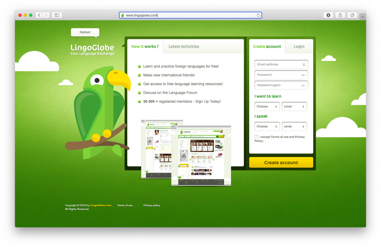 trang web học tiếng anh với người nước ngoài LingoGlobe