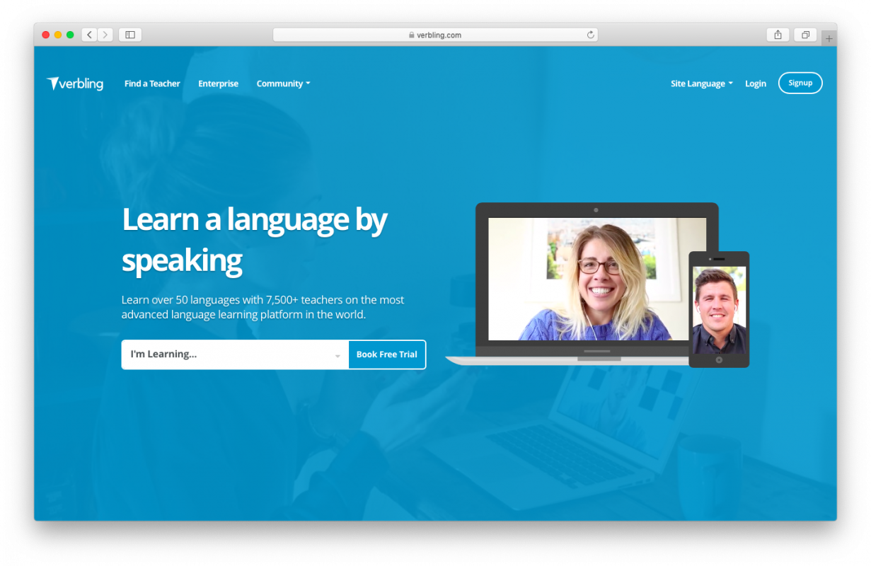 trang web học tiếng anh với người nước ngoài Verbling