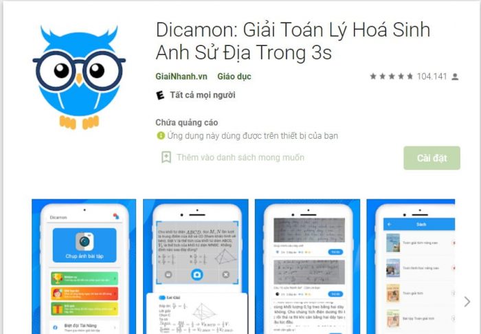 App giải tiếng Anh Dicamon