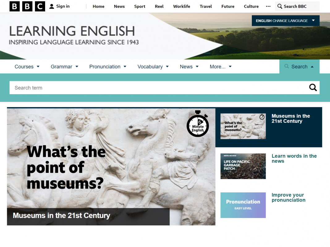 Hình ảnh trang web học tiếng Anh BBC Learning English