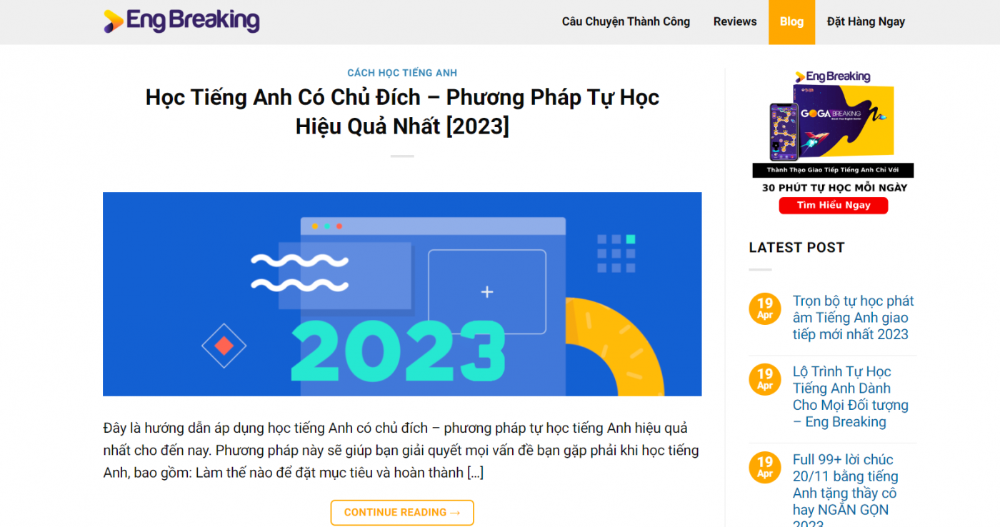 Website học ngữ pháp tiếng Anh Engbreaking