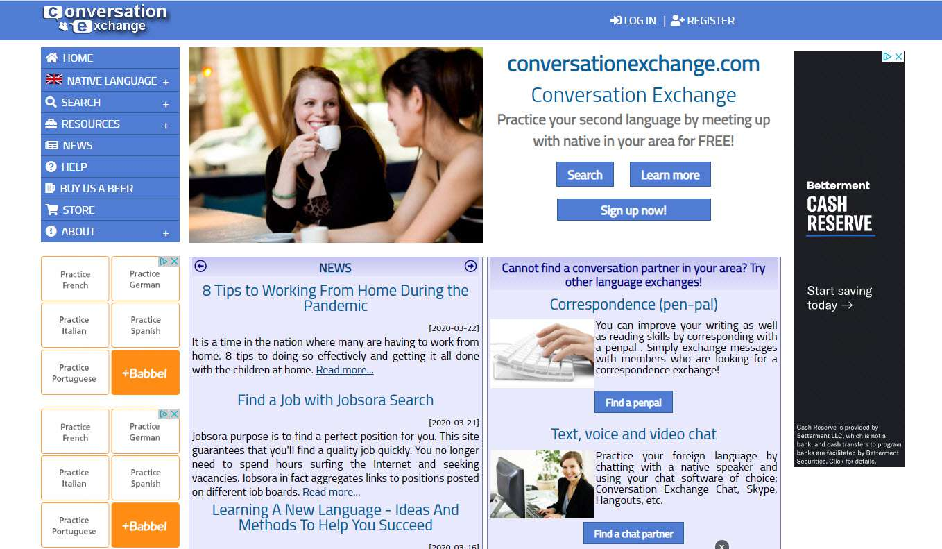 khóa học tiếng anh giao tiếp online Conversation Exchange