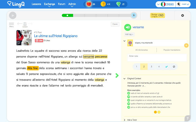 Khóa học tiếng anh giao tiếp online LingQ