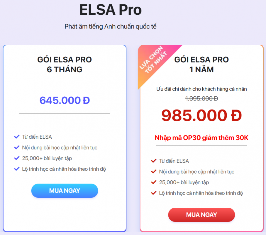 Khoá học ielts online pro của ELSA Speak