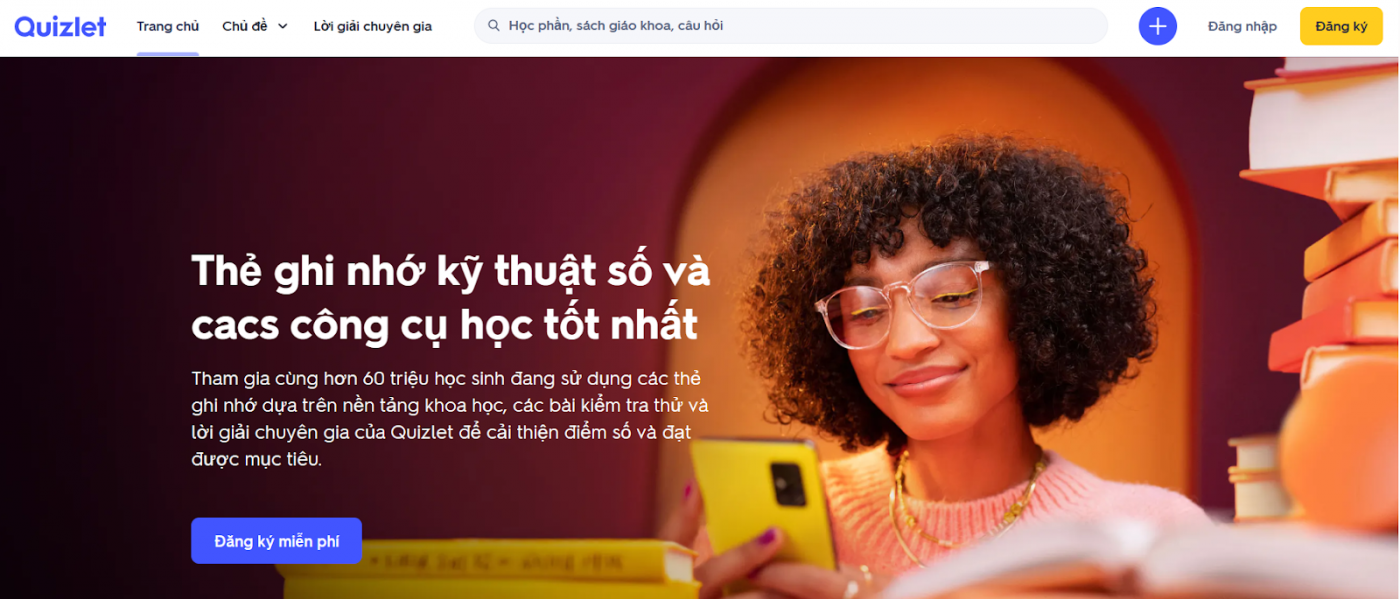 Quizlet là công cụ học từ vựng IELTS được nhiều học viên sử dụng