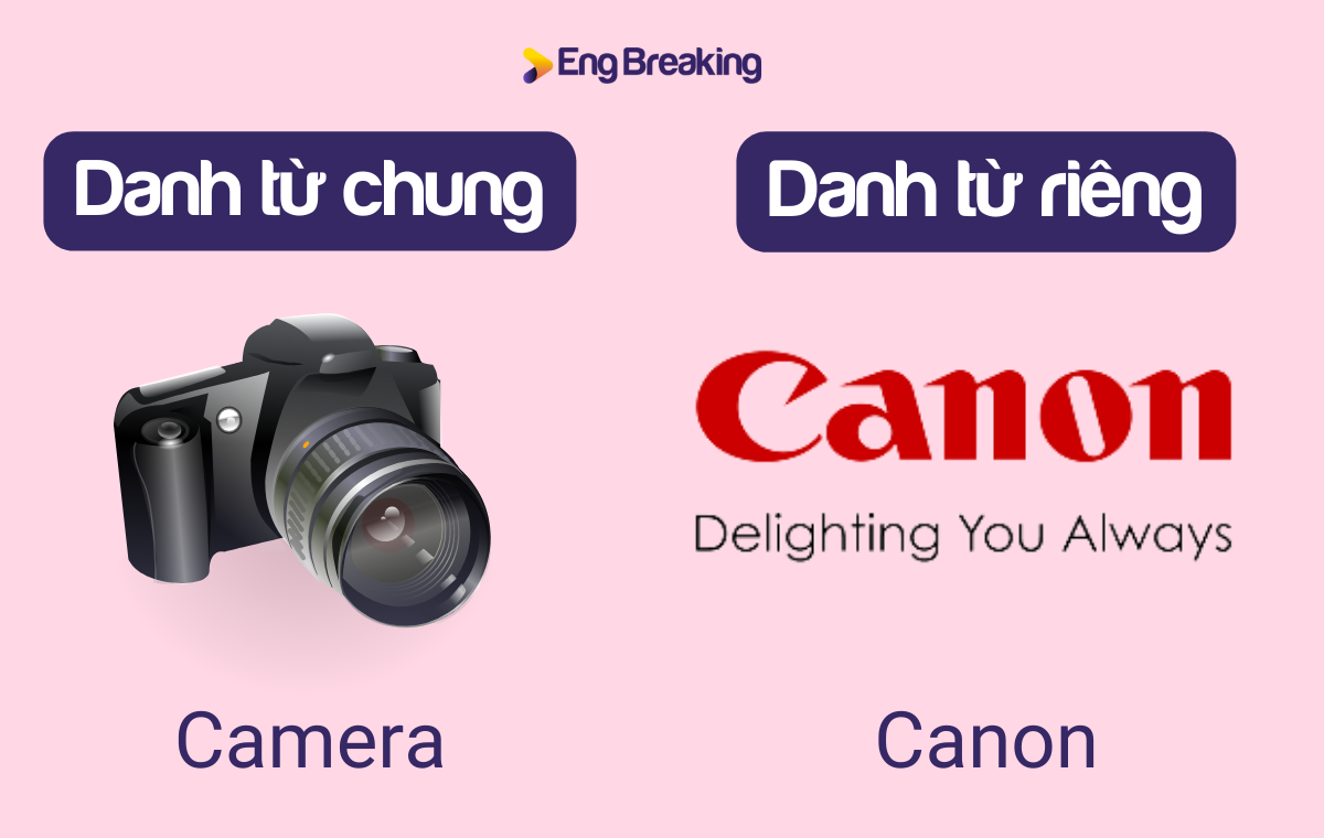 Danh từ tiếng Anh có thể phân thành danh từ chung và danh từ riêng