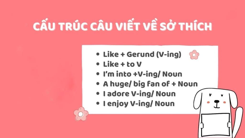 Cấu trúc câu viết về sở thích bằng tiếng Anh