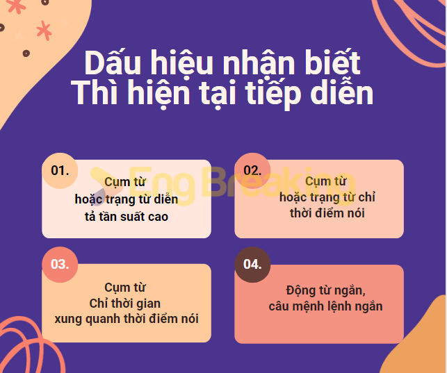 Tổng hợp dấu hiệu nhận biết Thì hiện tại tiếp diễn