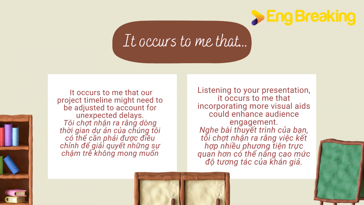 It occurs to me that…