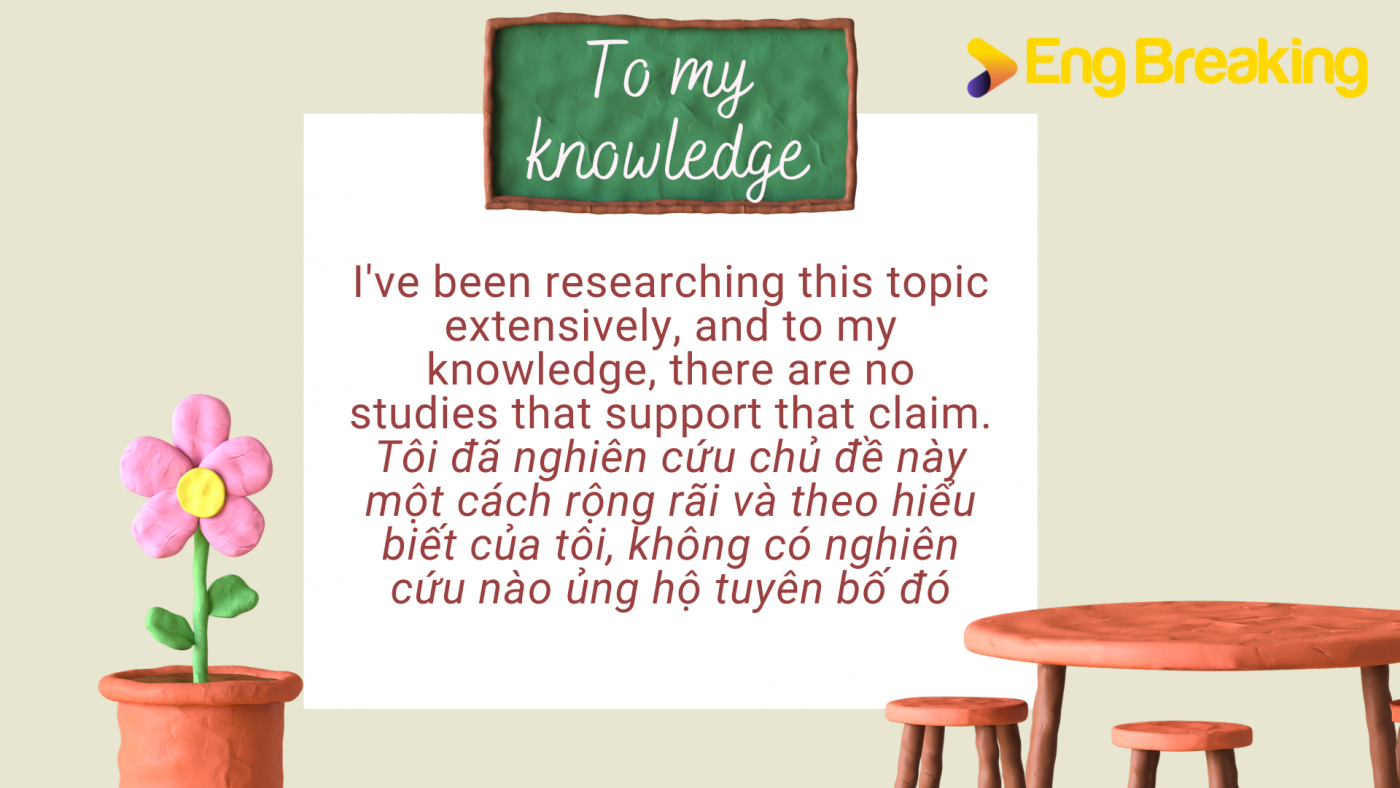 To my knowledge