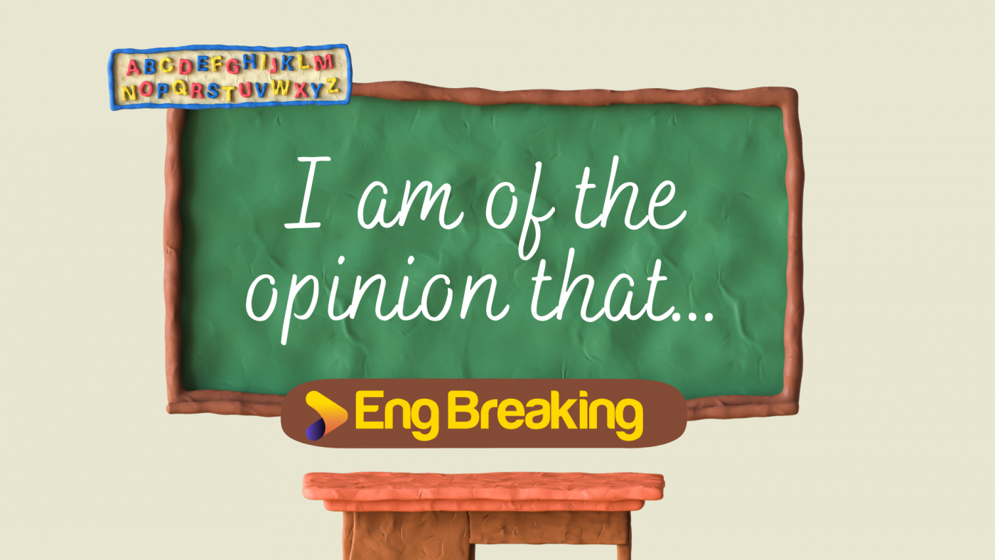 I am of the opinion that…
