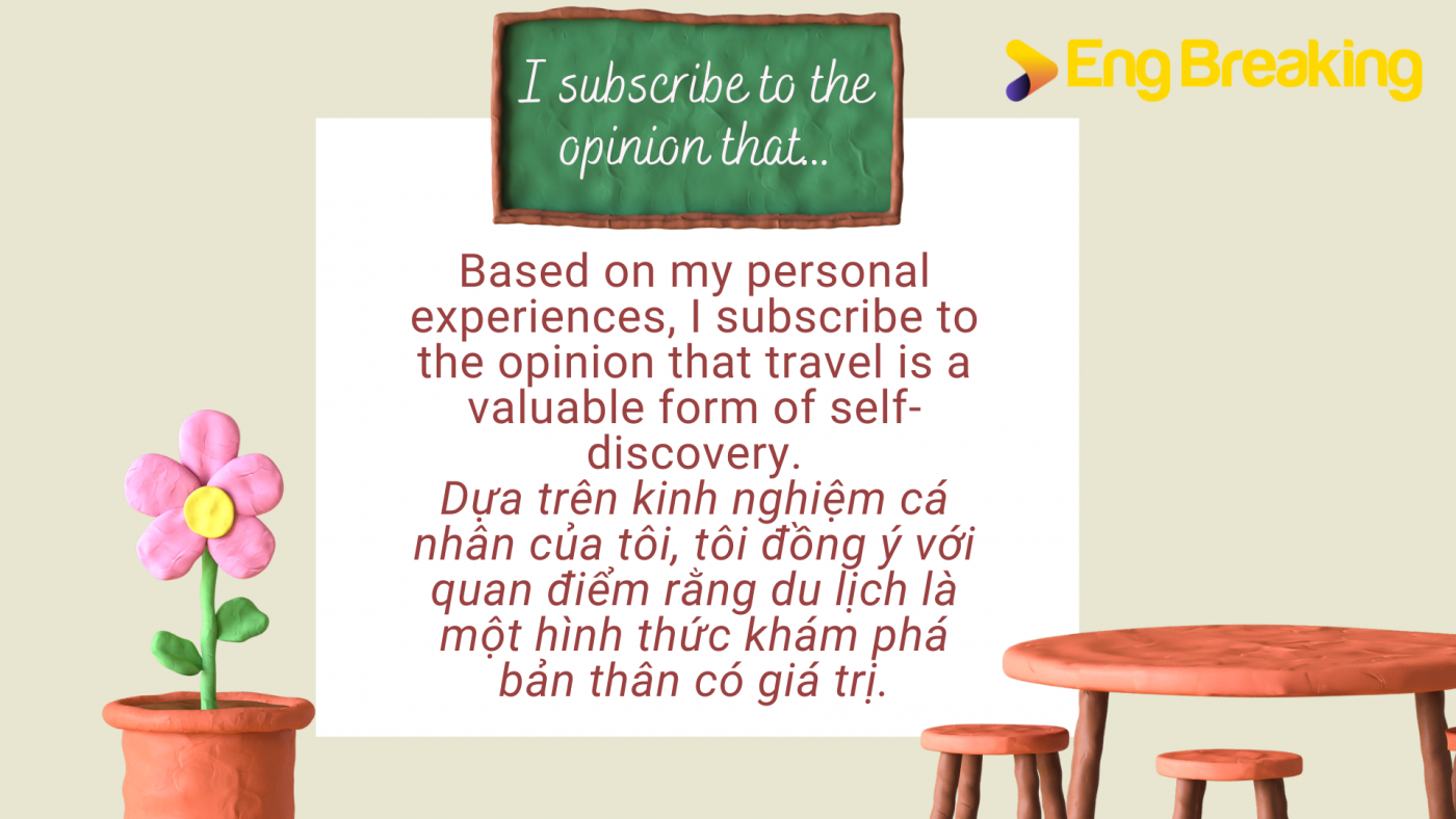 I subscribe to the opinion that…