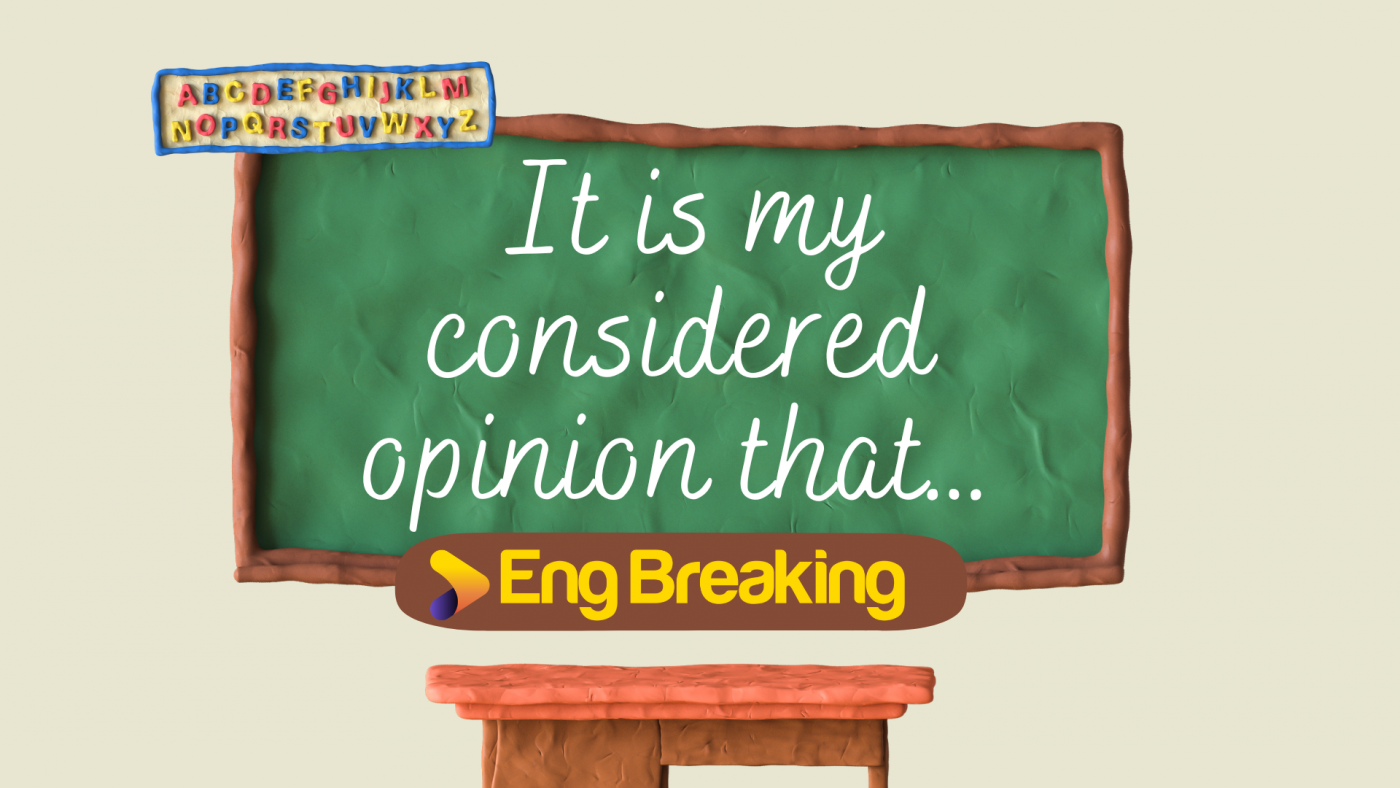 It is my considered opinion that…
