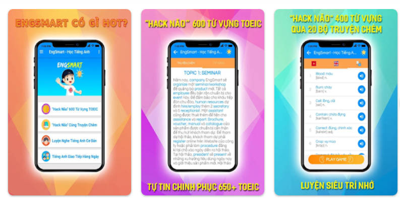 EngSmart giúp bạn học hơn 1500 từ vựng tiếng Anh