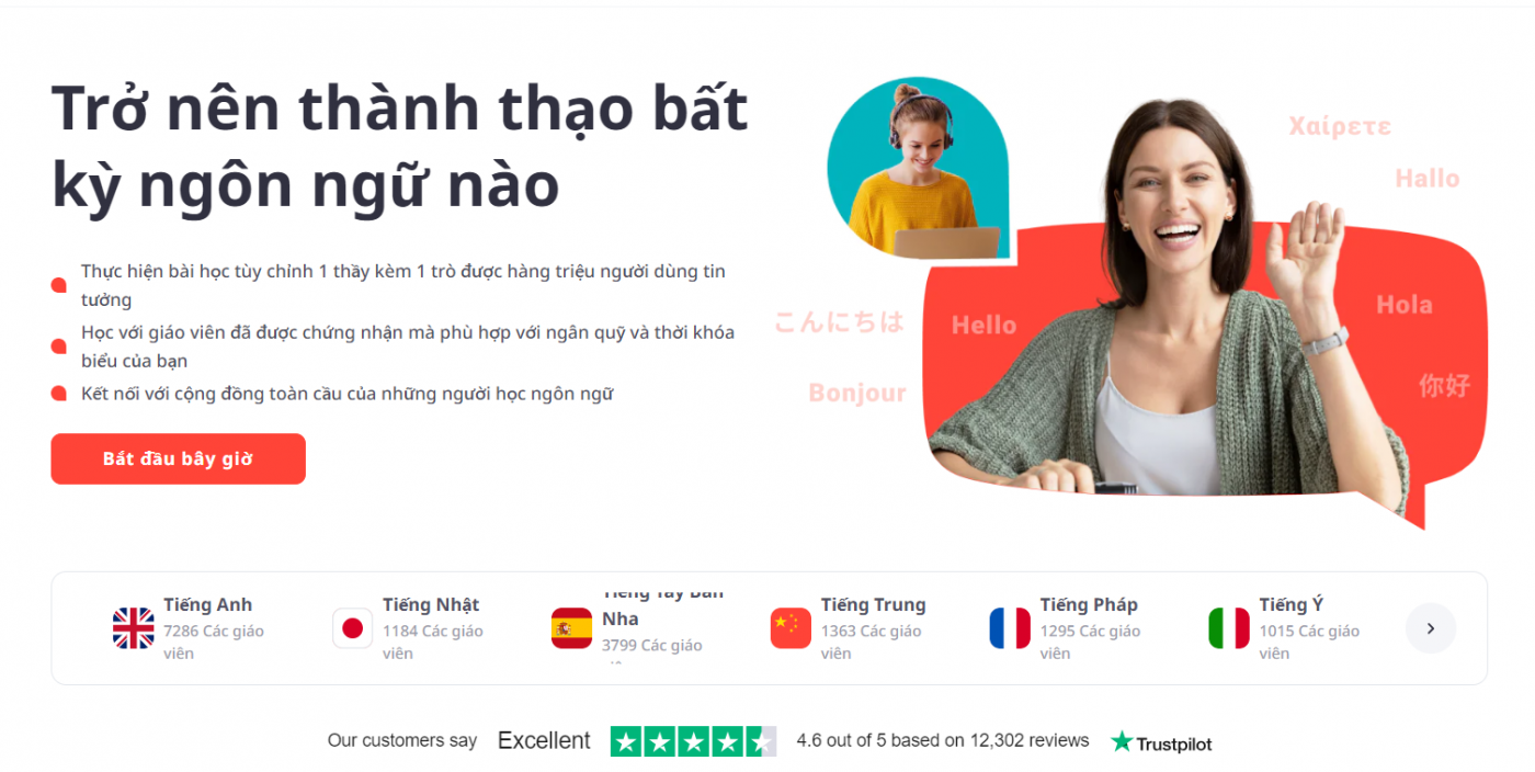 Học tiếng Anh với hình thức 1 - 1 trên Italki