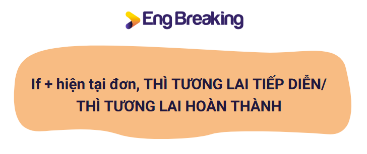 Công thức câu điều kiện loại 1 khi muốn nhấn mạnh tới trạng thái đang xảy ra hoặc đã hoàn thành, hay tính liên tục của một sự việc hoặc hành động