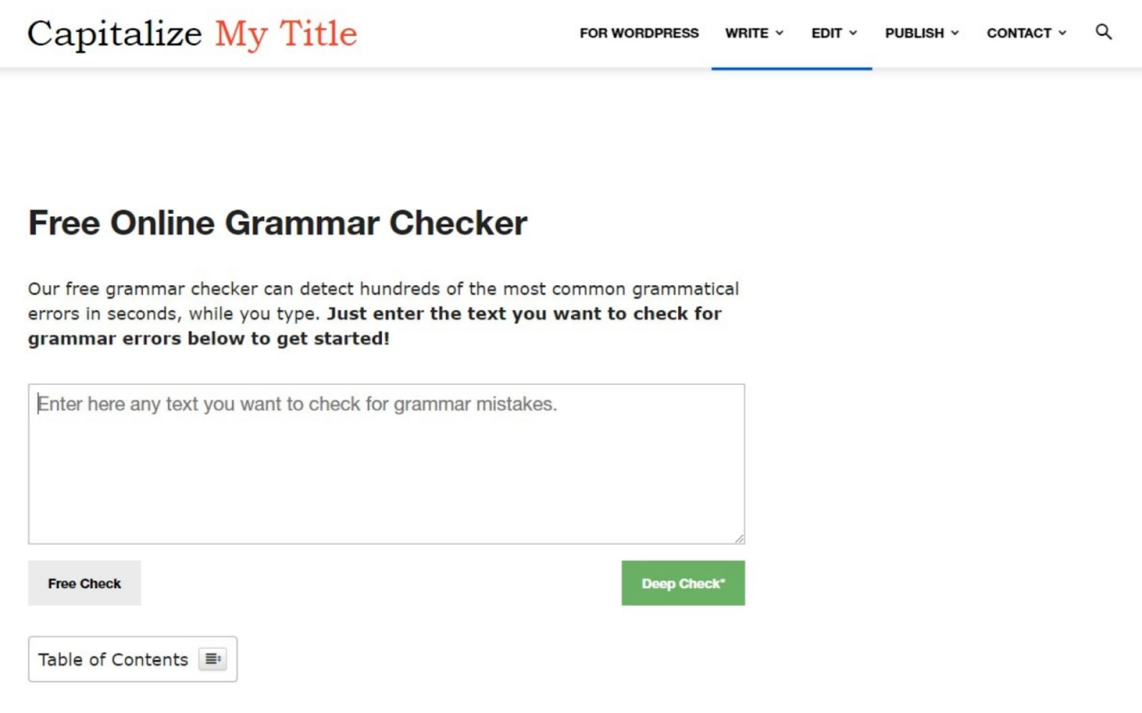 Chế độ check ngữ pháp tiếng Anh của  Title Capitalization Tool