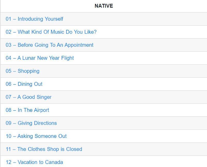 Một số chủ đề học trong native 1-1