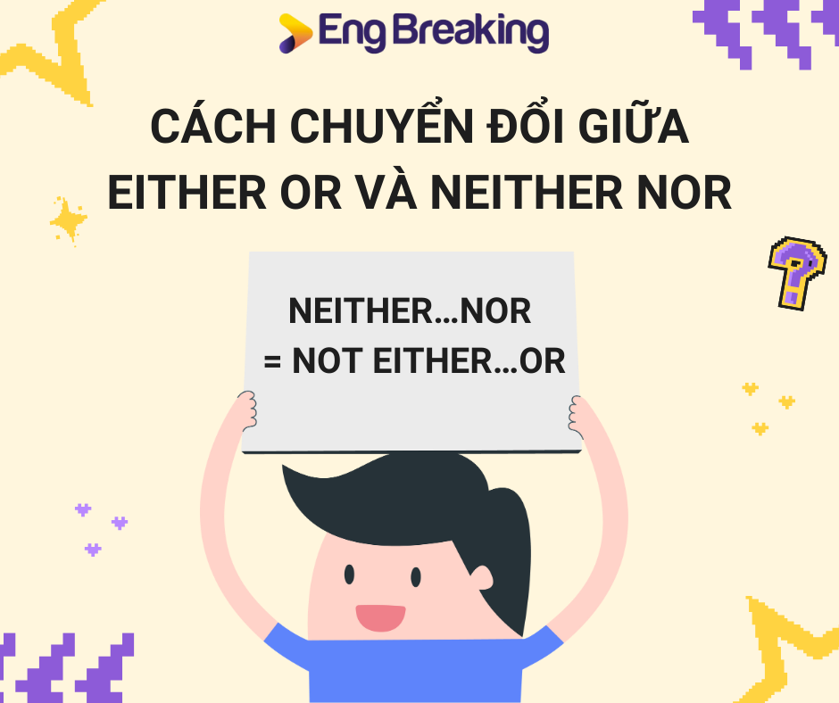 Chuyển đổi Either or thành Neither nor và ngược lại