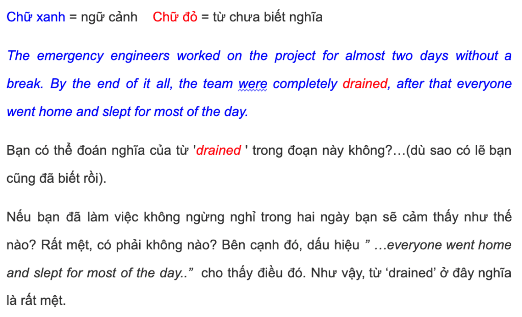 Đoán nghĩa dựa vào ngữ cảnh cụ thể