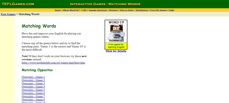 Giao diện đơn giản, được phân chia rõ ràng của Teflgame