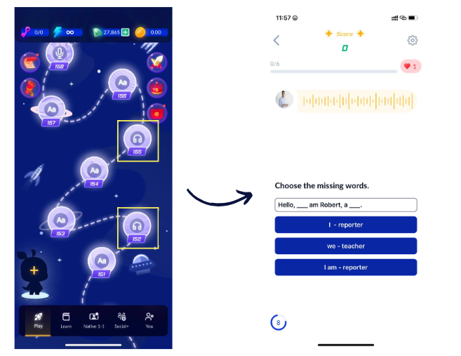 Giao diện phần PLAY