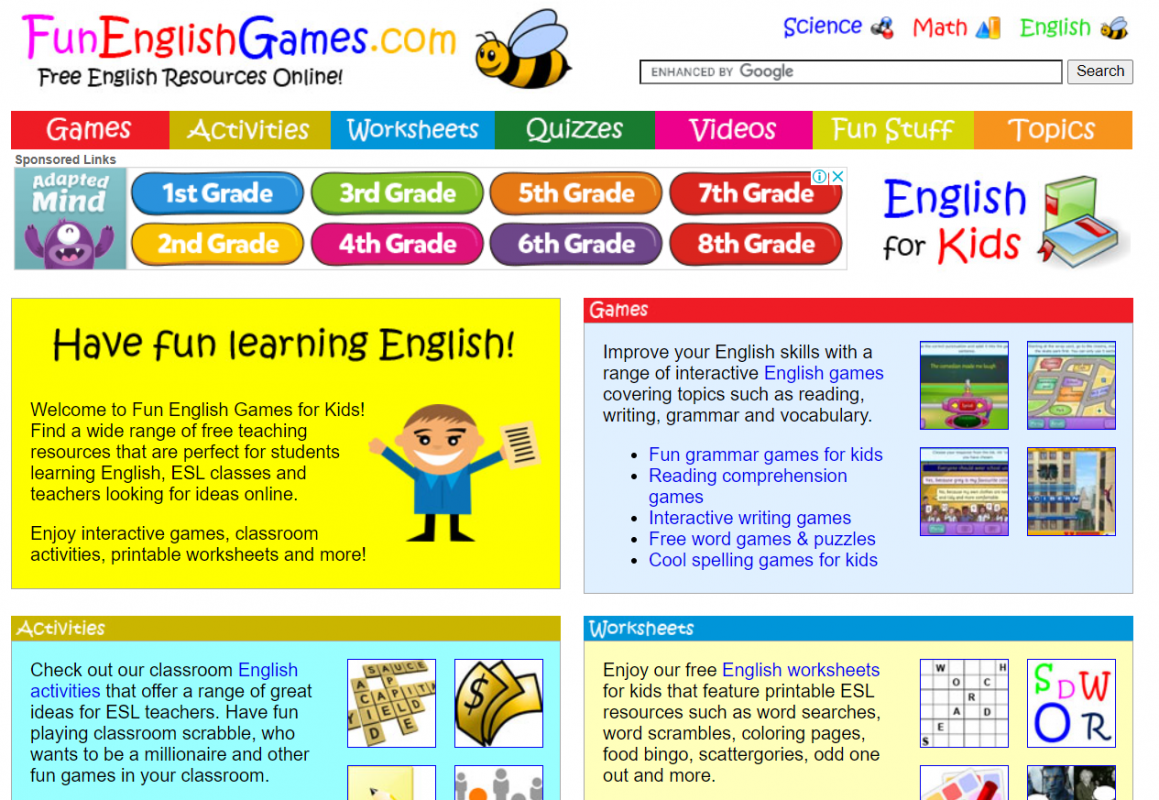 Học tiếng Anh qua nhiều hoạt động như game, giải đố, xem video