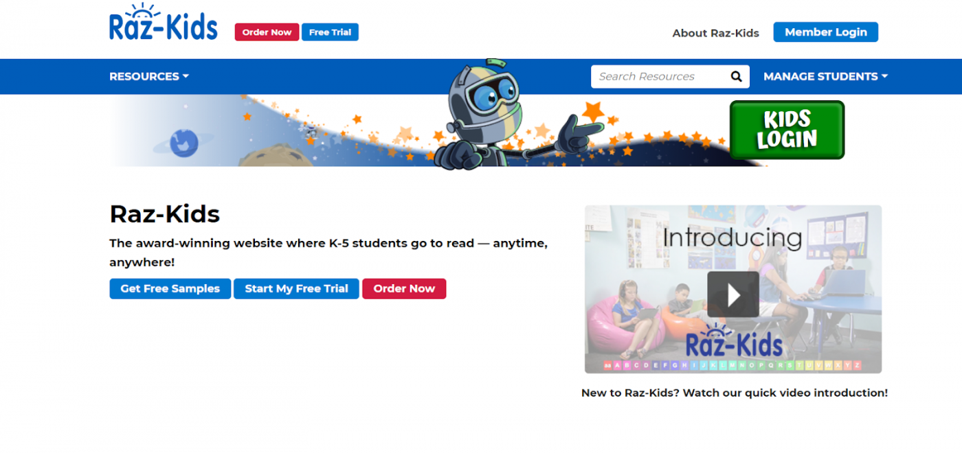 Trang web học tiếng Anh phù hợp với trẻ em - Raz - kids