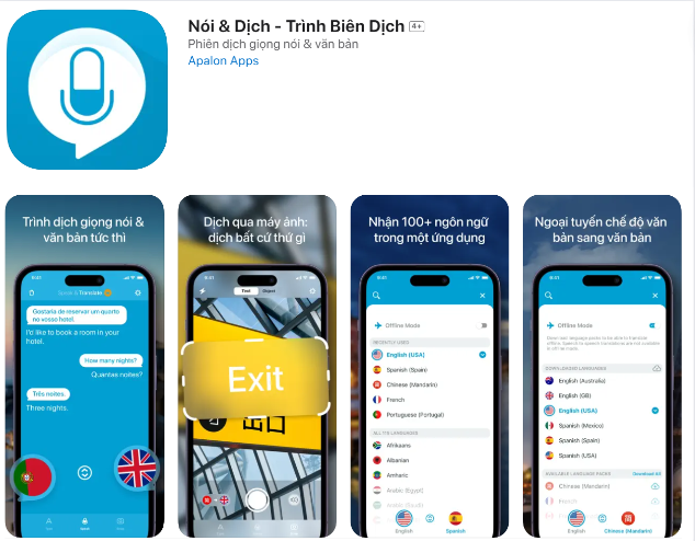 Ứng dụng Nói & Dịch - Trình Biên Dịch