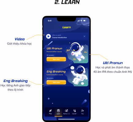 2 phàn chính trong LEARN: Ulti Pronun và Eng Breaking