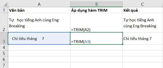 Loại bỏ các khoảng trống thừa dễ dàng với hàm TRIM