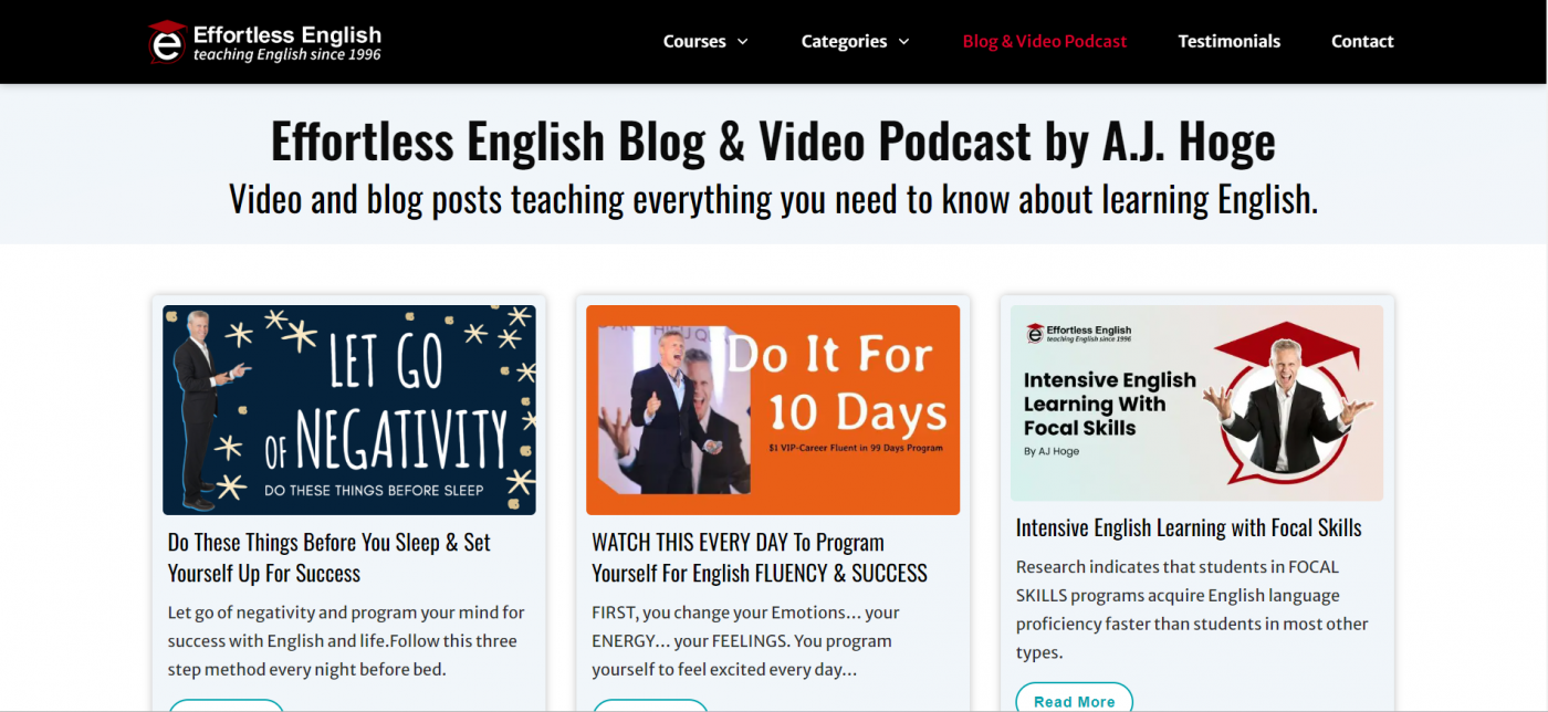 Học tiếng Anh giao tiếp bằng podcast Effortless English